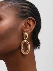 Mood Gold Tone Polished Open Drop Earrings - Image 2 of 3