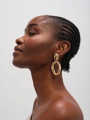 Mood Gold Tone Polished Open Drop Earrings - Image 3 of 3