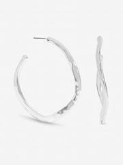 Mood Silver Tone Large Molten Hoops - Image 1 of 1