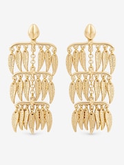 Mood Gold Tone Cascading Leaf Earrings - Image 1 of 1