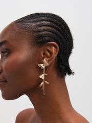Mood Gold Tone Buttefly Drop Earrings - Image 1 of 3