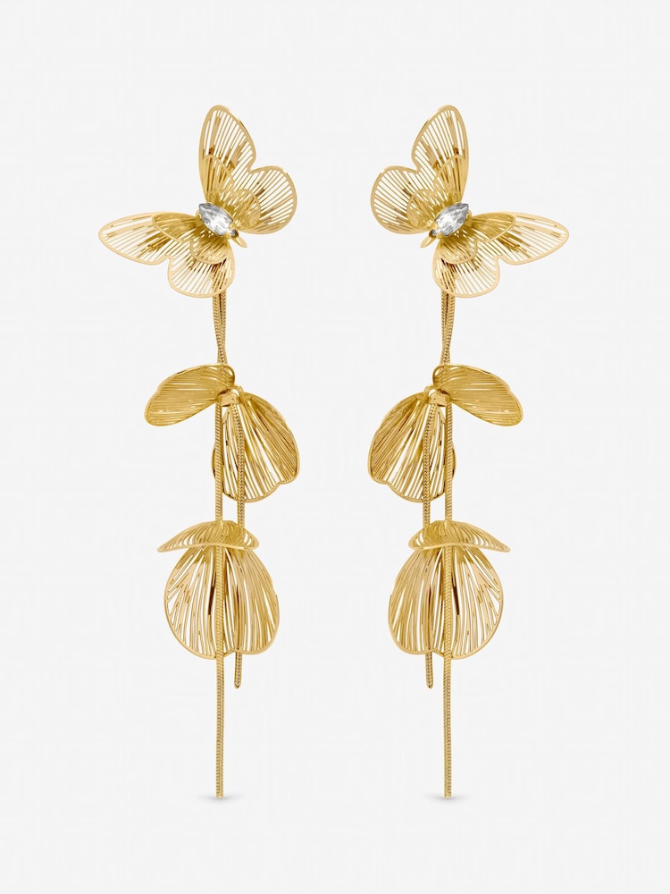 Mood Gold Tone Buttefly Drop Earrings - Image 3 of 3