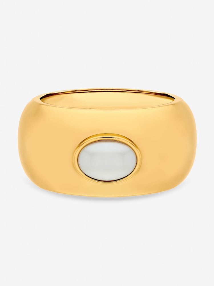 Mood Gold Tone Pearl Statement Cuff Bracelet - Image 1 of 3