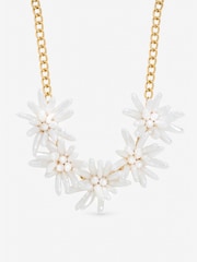 Mood Gold Tone Statement Pearl Floral Necklace - Image 1 of 1