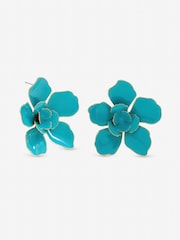 Mood Turquoise Statement Flower Earrings - Bild 1 von 1