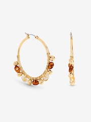 Mood Gold Tone Polished And Resin Hoop Earrings - Image 1 of 3