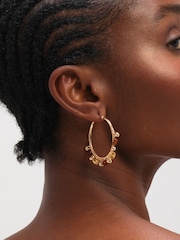 Mood Gold Tone Polished And Resin Hoop Earrings - Image 2 of 3