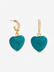 Mood Turquoise Heart Huggie Earrings - Bild 1 von 1