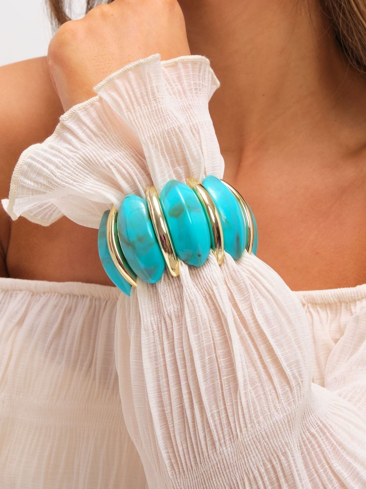 Mood Turquoise Statement Stretch Bracelet - Imagen 2 de 3