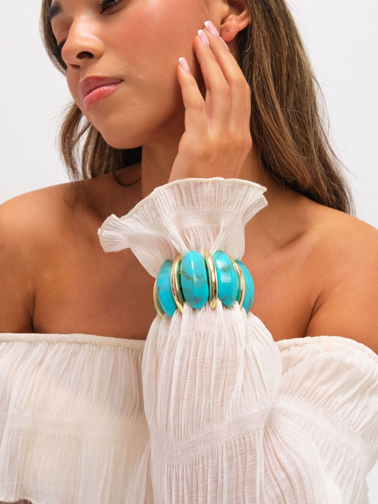 Mood Turquoise Statement Stretch Bracelet - Imagen 3 de 3