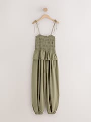 Khaki Jersey Balloon Leg Jumpsuit - Image 7 of 9