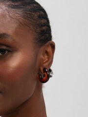 Mood Red Resin Hoop Earrings - Image 1 of 2