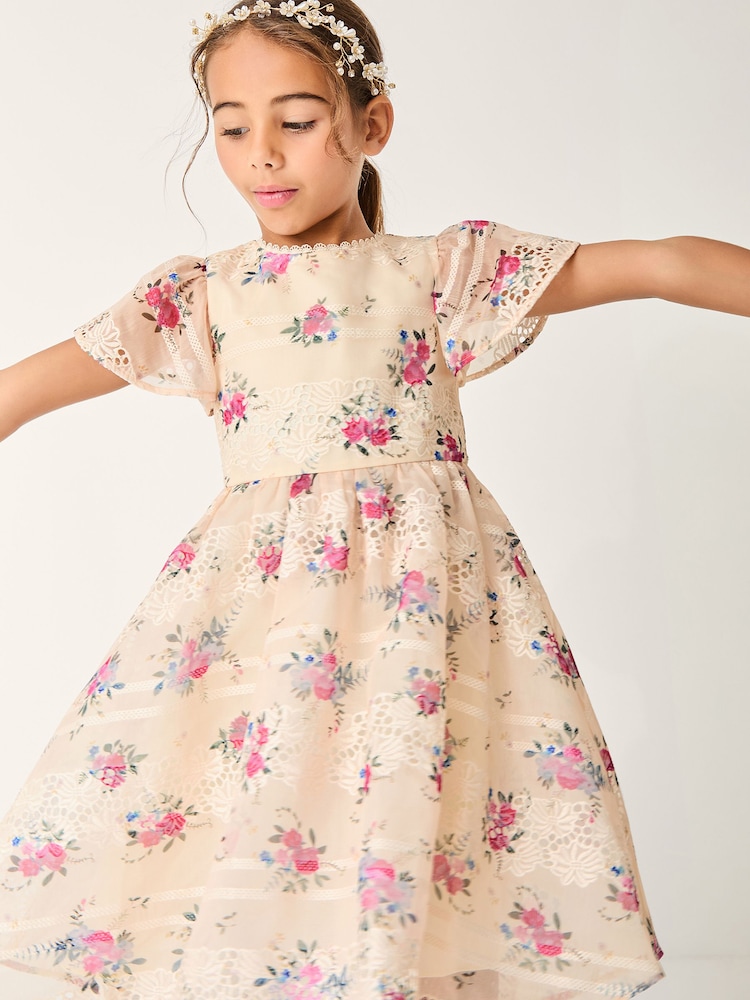 Monsoon Tayla Floral Print Broderie Dress - Imaginea 1 din 4 Monsoon Tayla Floral Print Broderie Dress - Imaginea 1 din 4