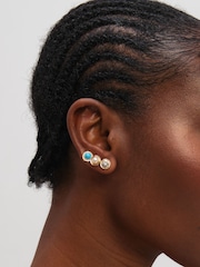 Mood Turquoise Pearl Stud Earrings 3 Pack - Image 1 de 2
