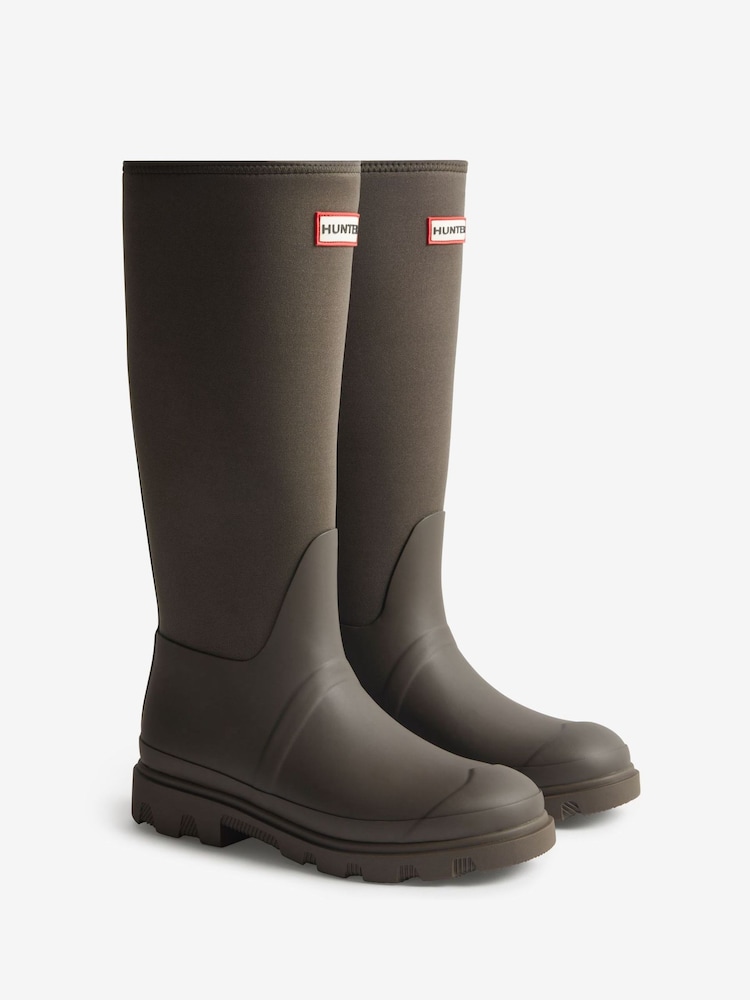 Hunter Brown Unisex Downpour Neoprene Tall Boots - Image 2 of 4