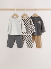 Boz/Neytral Dama Lövhəsi - Körpə Top və Geniş Ayaqlı Leqins Dəsti 6 Pieces (0ay-2yaş) - 13şəkildən 1 şəkil