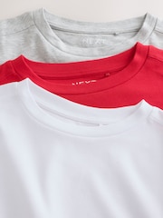 Grey/White/Red Boxy Short Sleeve T-Shirt 3 Pack - Image 5 of 6