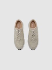 Reiss Light Stone Grant Bonded-Leather Lightweight Runner Trainers - Image 3 of 6