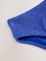 Cobalt Blue High Waist High Leg Crinkle Bikini Bottoms - Image 5 of 7
