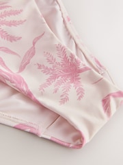 Cream/Pink Floral High Waist High Waist Bikini Bottoms - Image 8 of 8