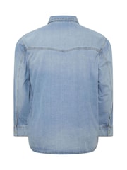 BadRhino Big & Tall Blue Long Sleeve Denim Shirt - Image 7 of 7