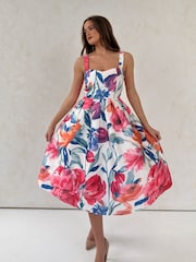 Girl In Mind Raisa Strappy Sweetheart Neck Midi Dress - Imagen 1 de 5