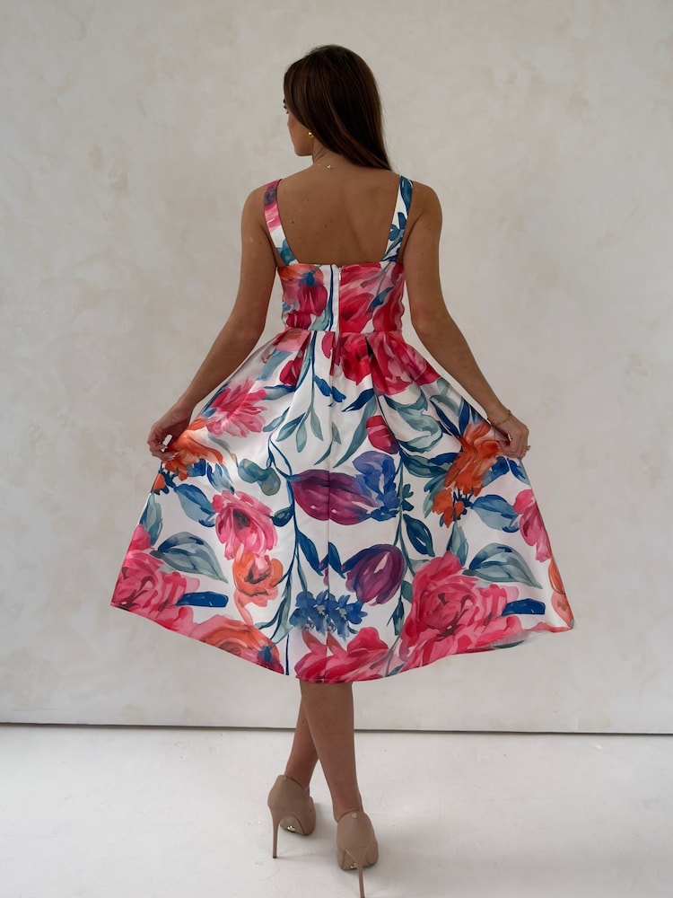 Girl In Mind Raisa Strappy Sweetheart Neck Midi Dress - Imagen 2 de 5