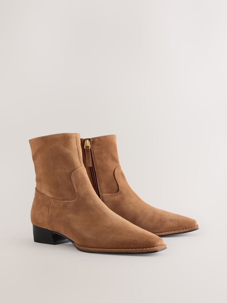 Tan Brown Forever Comfort® Ankle Western Boots - Image 2 of 5 Tan Brown Forever Comfort® Ankle Western Boots - Image 2 of 5