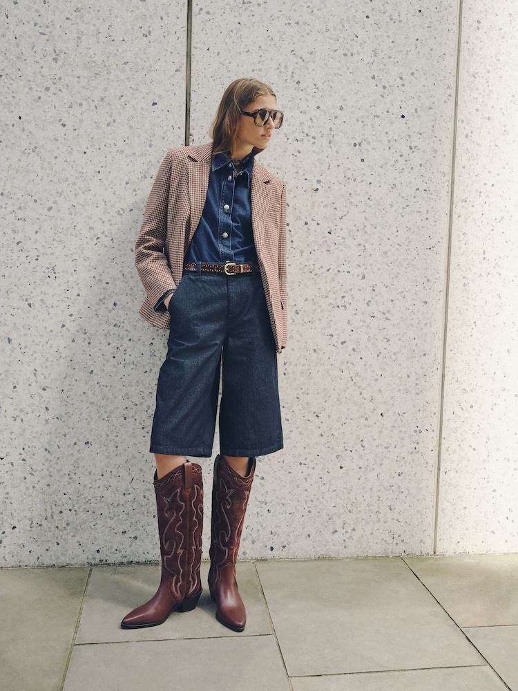 Rosso bordeaux - N. Premium Western Knee High Chisel Toe Boots - Immagine 2 di 7 Rosso bordeaux - N. Premium Western Knee High Chisel Toe Boots - Immagine 2 di 7
