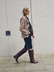 Rosso bordeaux - N. Premium Western Knee High Chisel Toe Boots - Immagine 3 di 7
