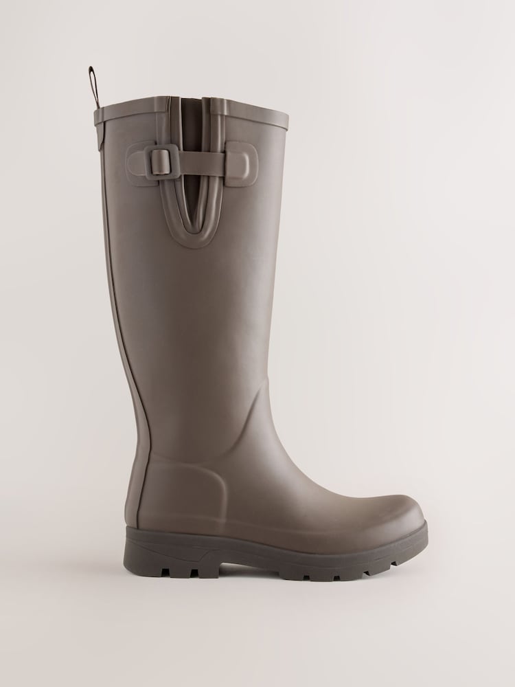 Chocolate Brown Chunky Knee High Wellies - Image 1 of 5 Chocolate Brown Chunky Knee High Wellies - Image 1 of 5