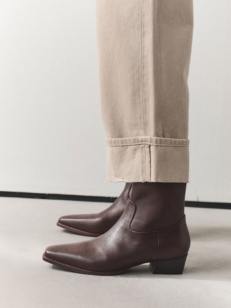 Chocolate Brown Forever Comfort® Ankle Western Boots - Image 2 of 10