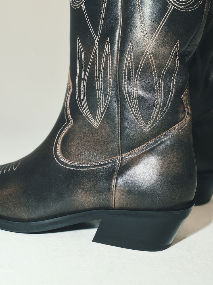 Chocolate Brown Forever Comfort® Stitched Western Knee High Boots - Image 9 of 9 Chocolate Brown Forever Comfort® Stitched Western Knee High Boots - Image 9 of 9