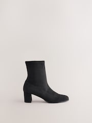 Black Forever Comfort® Round Toe Sock Ankle Boots - Image 5 of 9