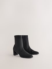 Black Forever Comfort® Round Toe Sock Ankle Boots - Image 6 of 9
