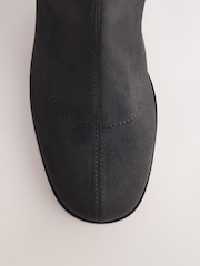 Black Forever Comfort® Round Toe Sock Ankle Boots - Image 7 of 9