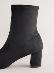 Black Forever Comfort® Round Toe Sock Ankle Boots - Image 8 of 9