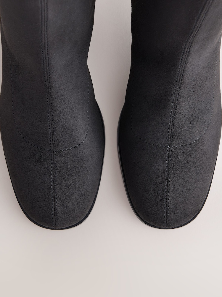 Black Forever Comfort® Round Toe Sock Ankle Boots - Image 9 of 9 Black Forever Comfort® Round Toe Sock Ankle Boots - Image 9 of 9