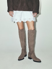 Taupe Brun - Forever Comfort® Knähöga Stövlar Med Höga Tån - Bild 1 av 4