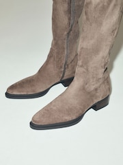 Taupe Brun - Forever Comfort® Knähöga Stövlar Med Höga Tån - Bild 2 av 4