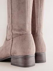 Taupe Brown Forever Comfort® Chisel Toe Knee High Sock Boots - Image 7 of 10