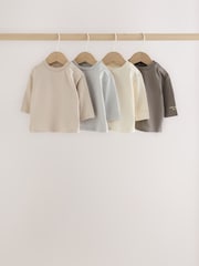 Grey Baby Long Sleeve T-Shirts 4 Pack (0mths-2yrs) - Image 1 of 10