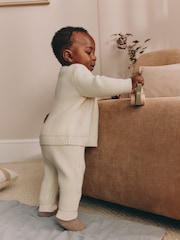 Neutral Baby Cable Knit Jumper and Leggings Set (0mths-2yrs) - Image 2 of 5