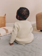 Neutral Baby Cable Knit Jumper and Leggings Set (0mths-2yrs) - Image 4 of 5