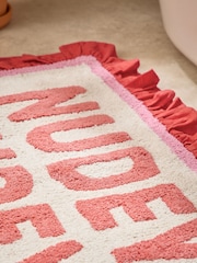 Furn Red Nudey Rudey Cotton Frill Bath Mat - Image 3 of 4