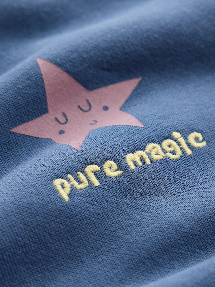 Blue/Neutral Baby Sweat Top and Wide Leg Joggers Set 6 Piece (0mths-2yrs) - Image 15 of 15