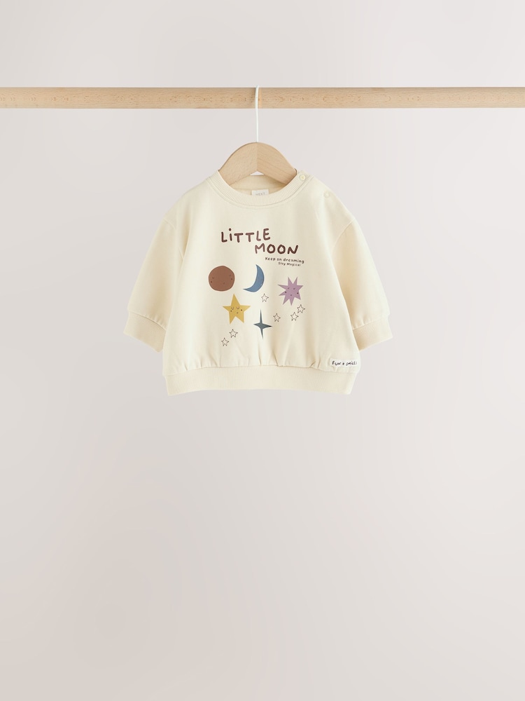 Blue/Neutral Baby Sweat Top and Wide Leg Joggers Set 6 Piece (0mths-2yrs) - Image 2 of 15