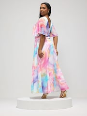 Yours Curve London Blurred Mesh Wrap Maxi Dress - Bilde 2 av 5