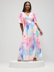 Yours Curve London Blurred Mesh Wrap Maxi Dress - Bilde 3 av 5