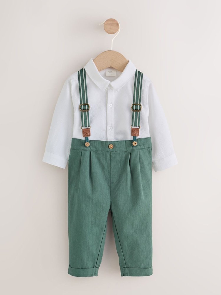 Berde - Pantalon at Braces ng Baby Shirt 4 Set (0buwan-2taon) - Larawan 1 ng 6 Berde - Pantalon at Braces ng Baby Shirt 4 Set (0buwan-2taon) - Larawan 1 ng 6